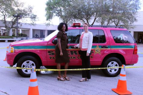 Palm Beach County Sheriff's department has displayed a hot pink car in the center of our court yard in honor of Anti-Bullying week.