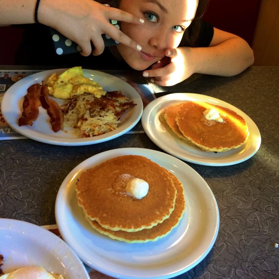 My friend, Megan Gribbon (Junior), and I at Dennys before the LTM.