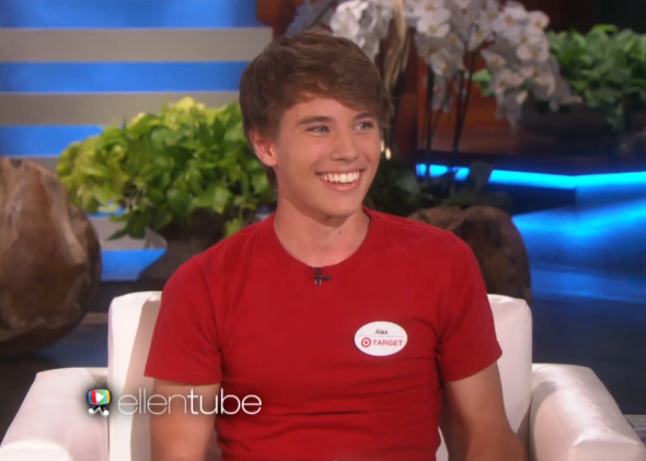 Alex from Target getting interviewed by Ellen Degeneres