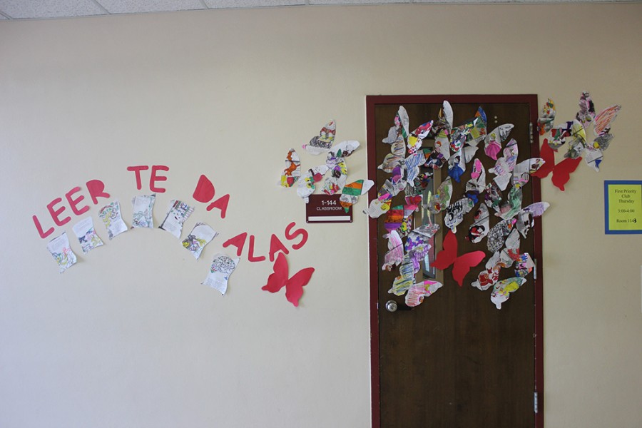Mrs. Sanabrias Spanish class was declared the winner of the Literacy Week Door contest.