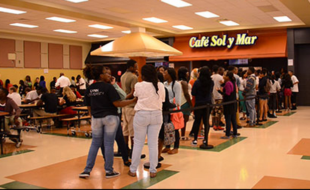 Students at Atlantic High School were the first to have their cafeteria reengineered into a food court