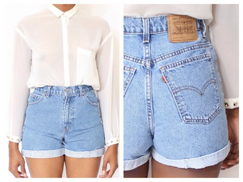 High waist pants made into cute shorts 