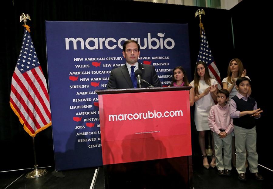 GOP+presidential+candidate+Marco+Rubio+says+goodbye+to+supporters+as+he+suspends+his+campaign+following+the+Florida+primary%2C+at+Florida+International+University%26apos%3Bs+Arena+in+Miami%2C+on+Tuesday%2C+March+15%2C+2016.+%28Patrick+Farrell%2FMiami+Herald%2FTNS%29