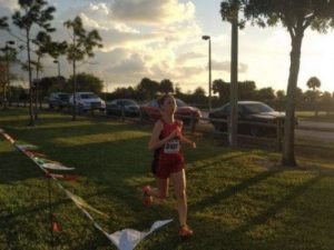 Sophie Sunderland running during one of her tournaments.