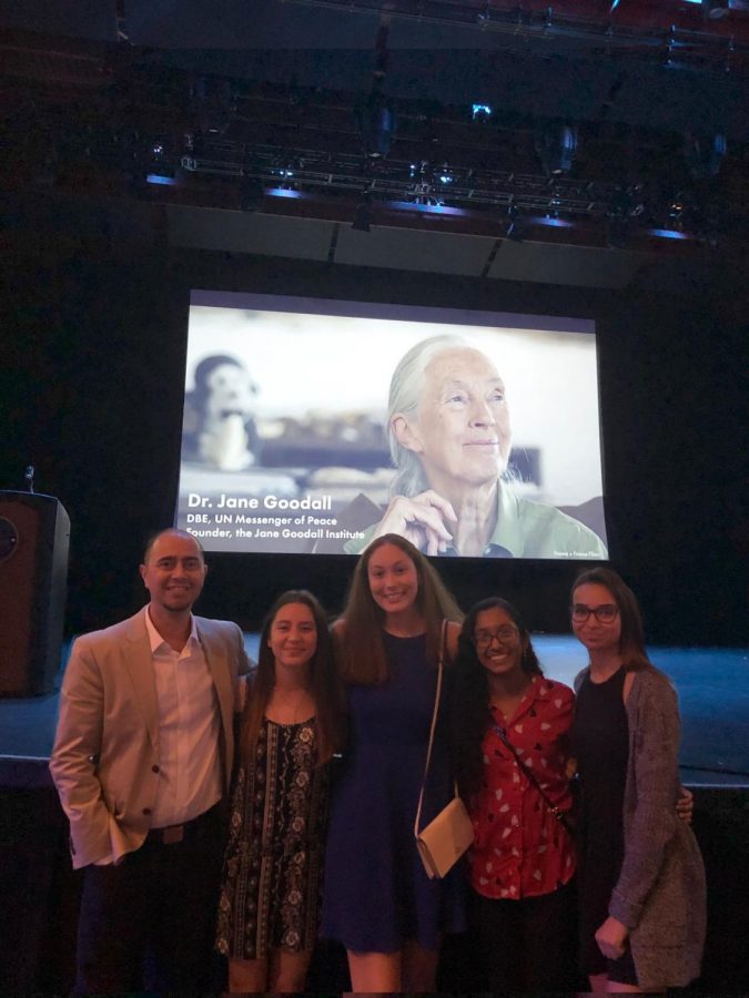 Mr.Gray and some of his students at FAU for Jane Goodall