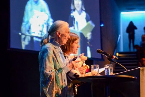 Jane Goodall and Kate Detwiler at FAU