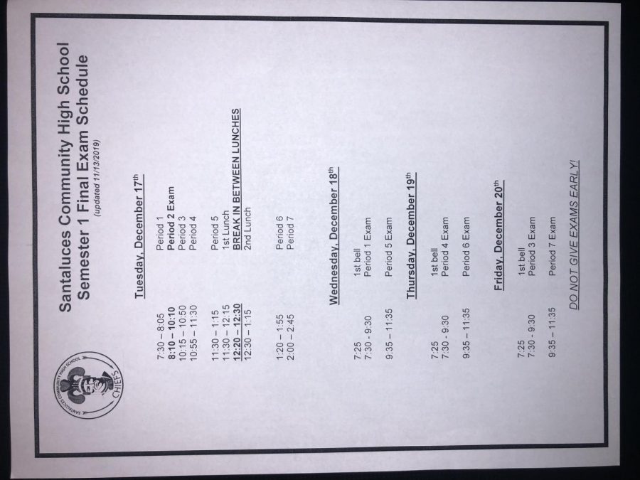 Exam Week Schedule