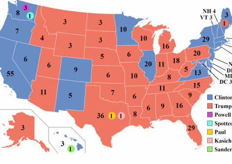 This was the Electoral College map of the 2016 Presidential election. This also shows the number of electoral votes each state has.