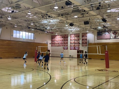 The Girls Volleyball Team Practice for the Upcoming Season