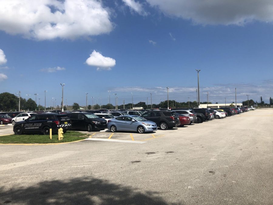 Packed Parking Lot As The Day Comes To A Close