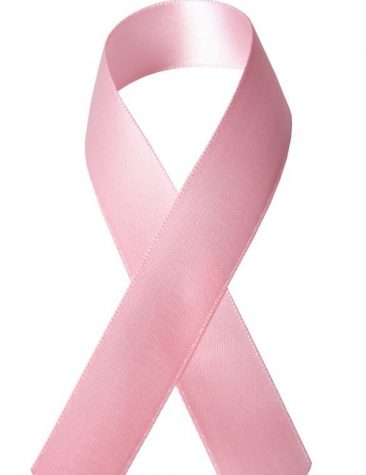A pink ribbon symbolizes Breast Cancer Awareness.