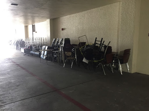 Extra desks removed from classroom.