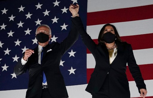 The projected winners of the 2020 US Election, President-Elect Joe Biden and Vice President-Elect Kamala Harris.