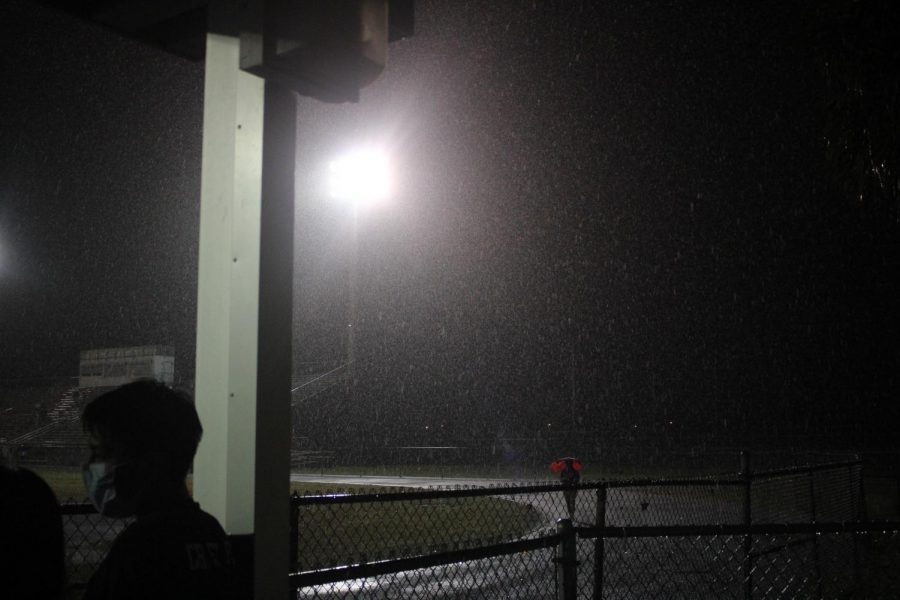 Sudden downpour on Varsity Soccer Chiefs