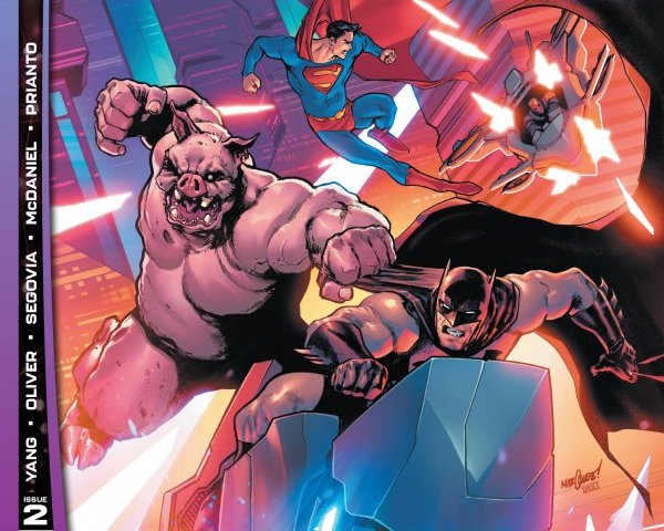Future State: Batman/Superman #2 features the two heroes battling the Magistrate, by David Marquez and Alejandro Sanchez.