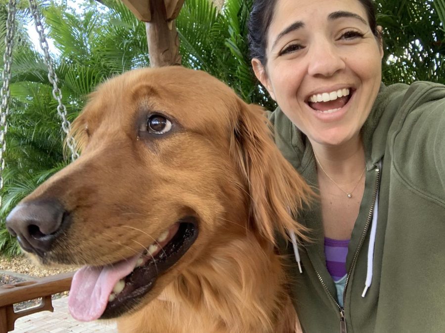 Mrs.Connors alongside her dog Beverly, who lifted Mrs.Connors spirits during the pandemic. 