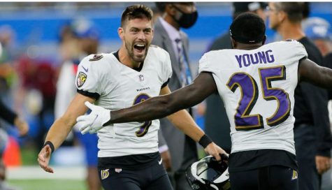 Justin Tucker after his game-winning field goal.