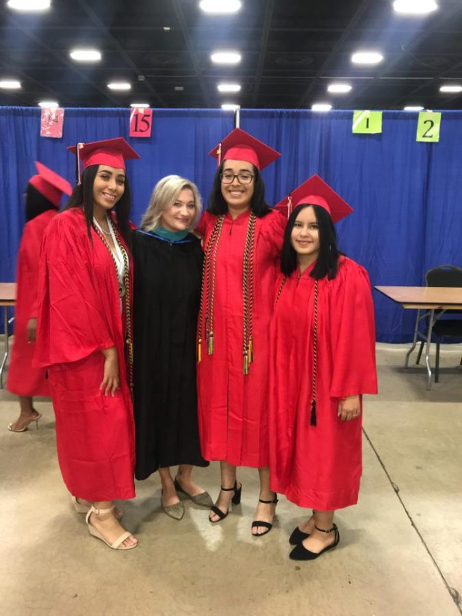 Mrs. Tague at a recent graduation ceremony.