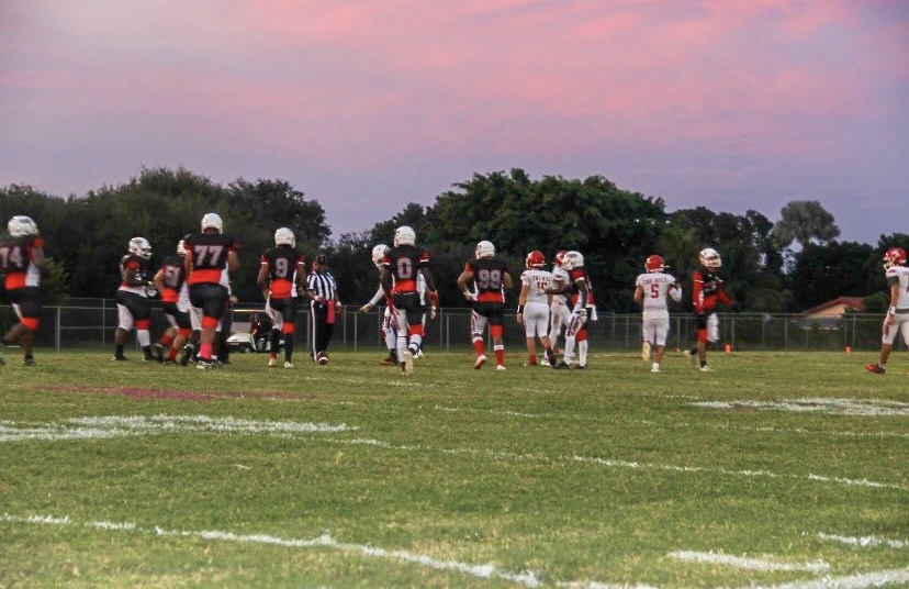 The Chiefs getting ready to play against Forest Hill.