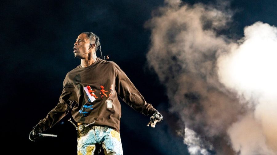 Travis Scott Performing At Astroworld Festival Concert In Houston, Texas.