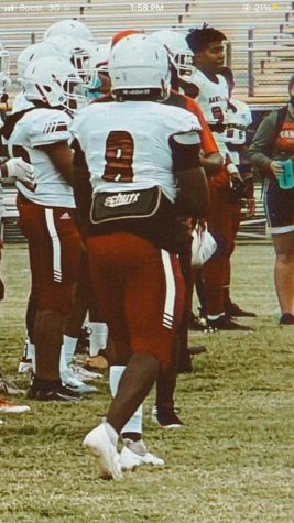 Adan Toussaint plays linebacker for the varsity football team.