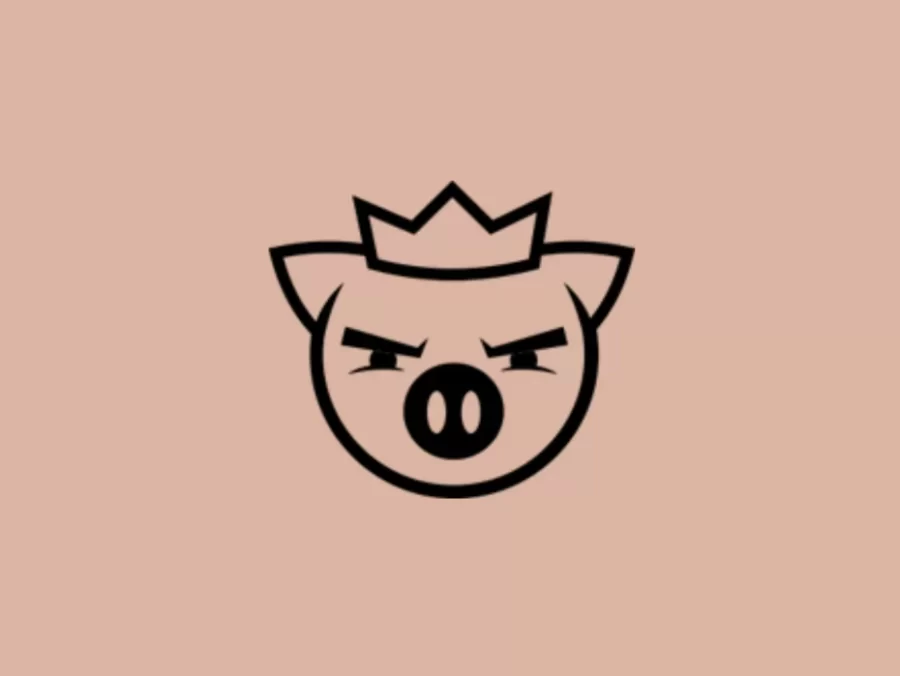 The iconic Technoblade pig head with a crown on top. 