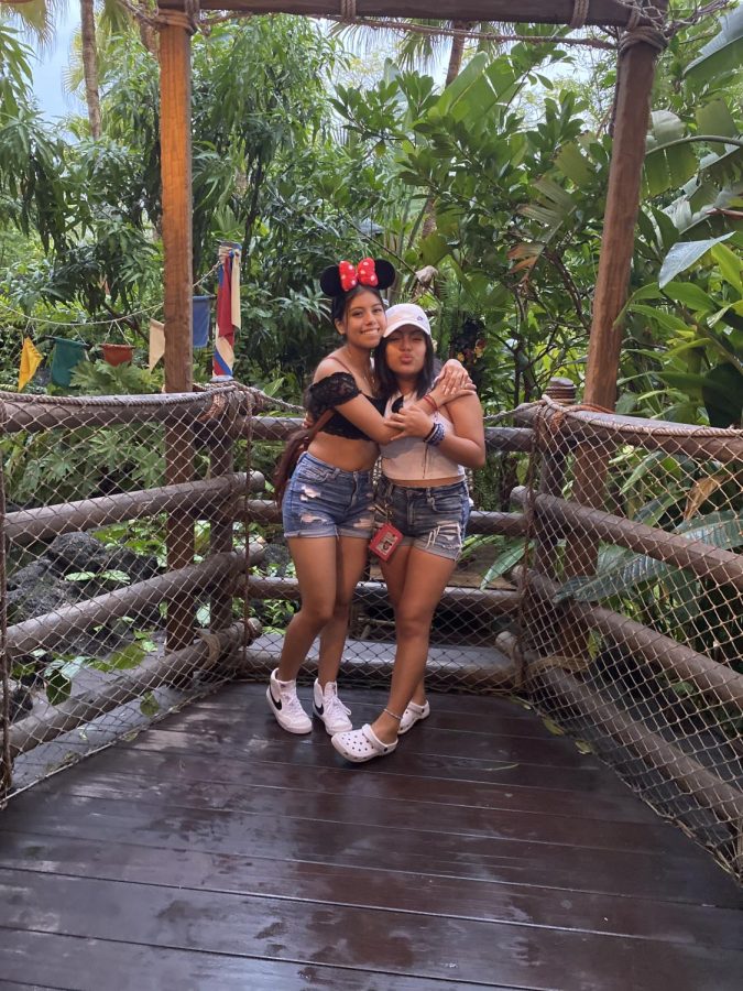 Cindy and her best friend Amy at Magic Kingdom.