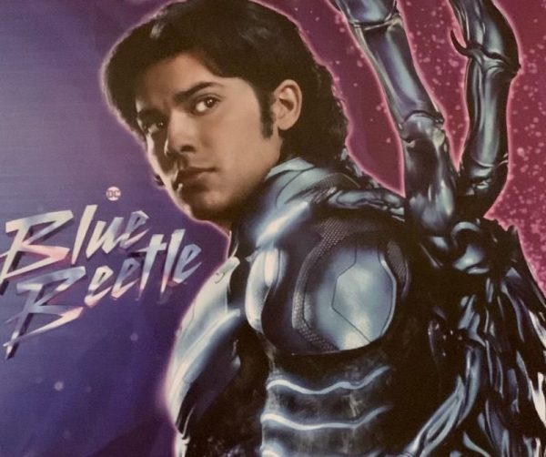 Photo of the Blue Beetle movie poster.