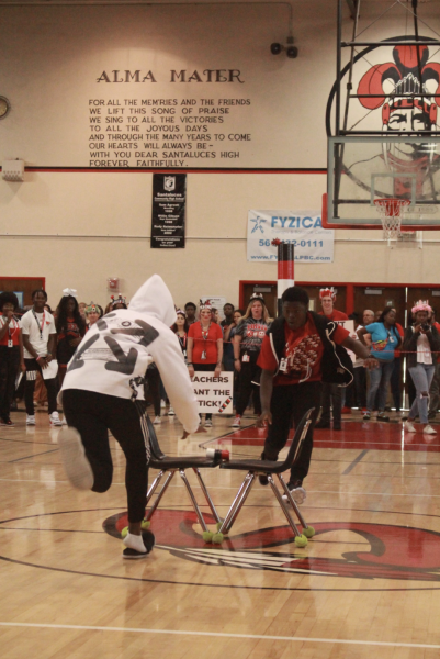 One of the fun games that were played during the pep rally. 
