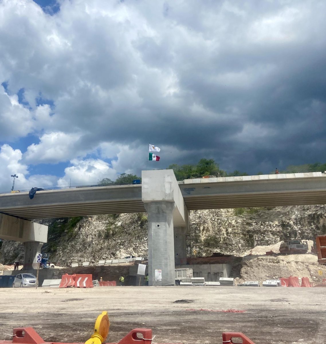 The Maya Train under construction in Campeche, Mexico. One of the stations in the route.