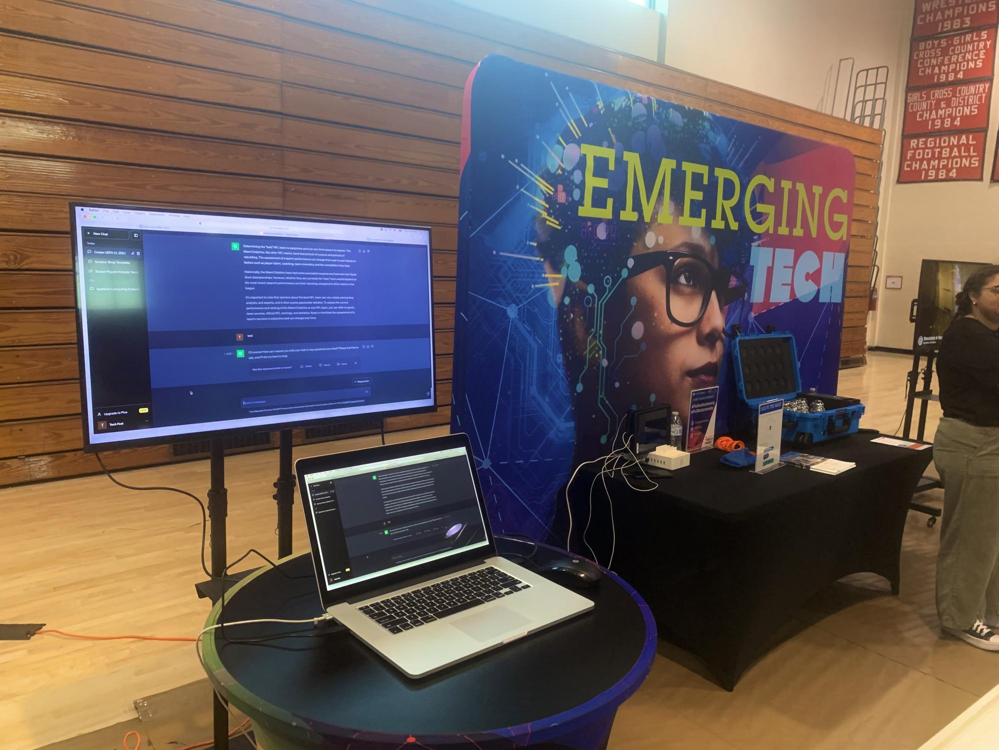 The Emerging Tech booth at Tech Fest!