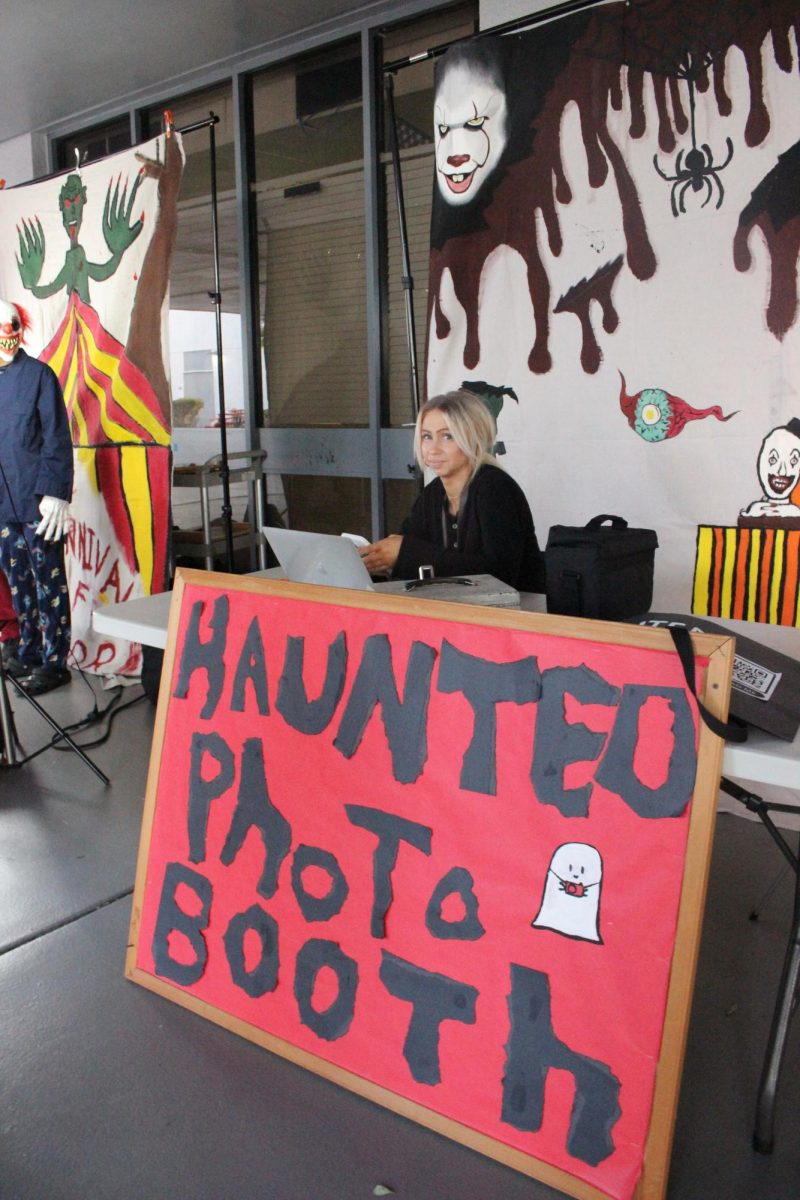 Photography Club had a wonderful haunted photo booth for people to get scary photos at.