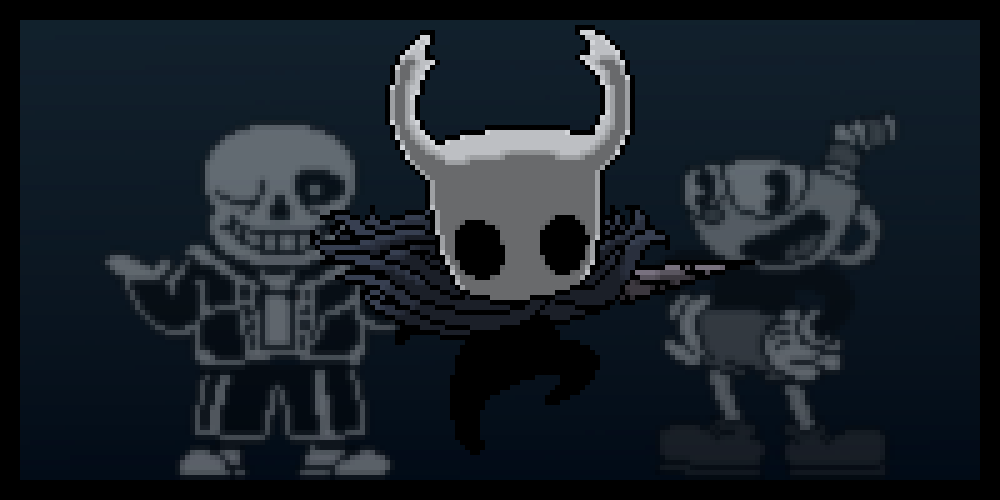 Art of indie games UNDERTALE, Hollow Knight, and Cuphead