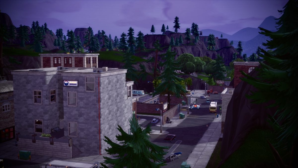 Photograph of Tilted Towers. This photo was taken via the in-game Replays provided by Epic Games.