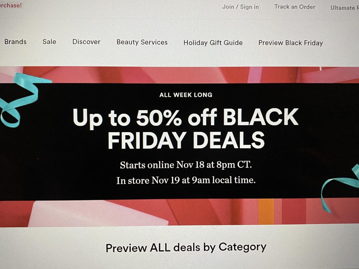Ultas Black Friday Deals banner on its website!
