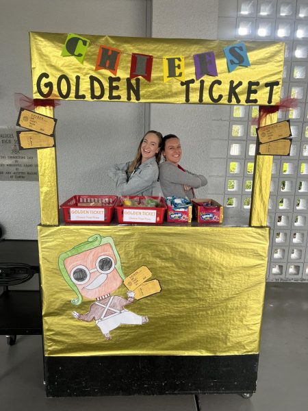 Admin monitoring the golden ticket booth at lunch
