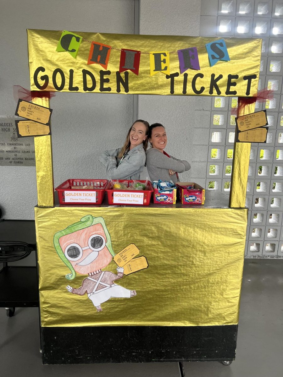 Admin monitoring the golden ticket booth at lunch