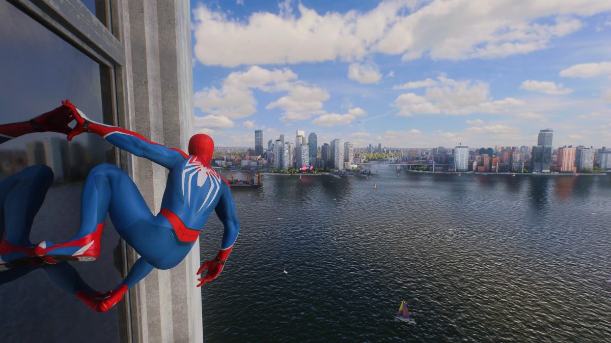 Peter+Parker+overlooking+the+East+River+from+Manhattan.+This+photo+was+taken+by+the+in-game+Photo+Mode+provided+by+Sony+Interactive+Entertainment+and+Insomniac+Games.