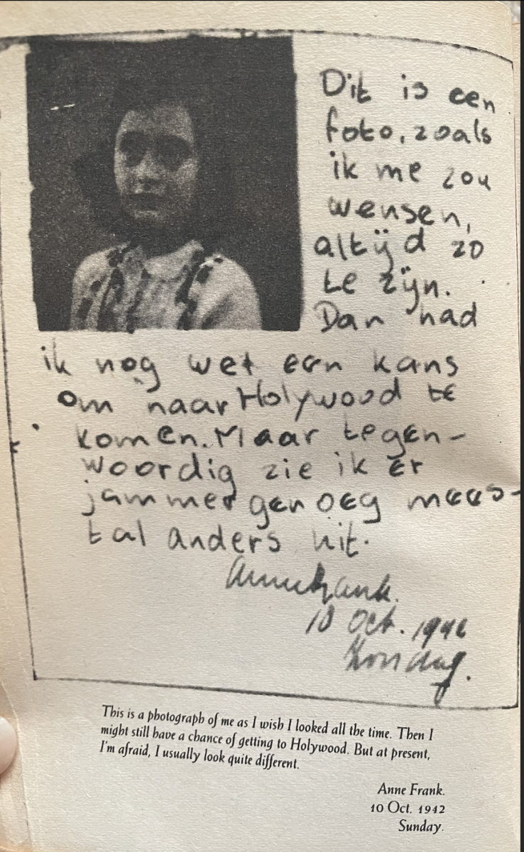 A page out of Anne Franks Diary