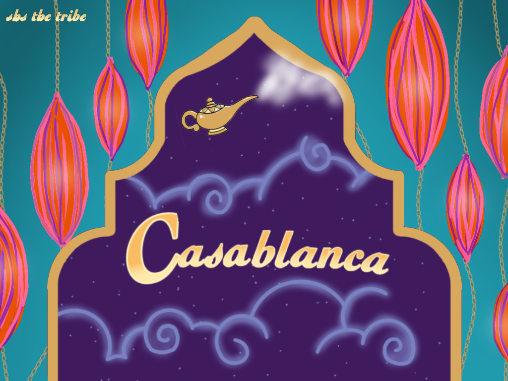 Digital image showcasing the jewel tone colors of Casablanca.