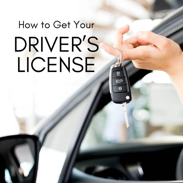 Title with driver holding car keys