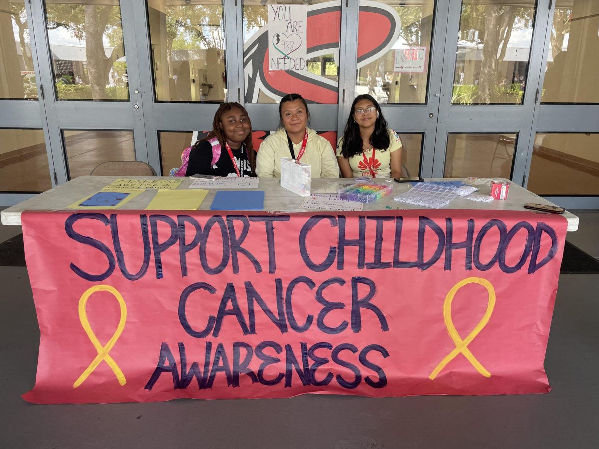 Today is Childhood Cancer Awareness Day where students & staff were asked to wear yellow ! During both lunches were tables set up to make Bracelets & Cards for children in need