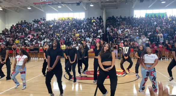 SGA performing at the pep rally