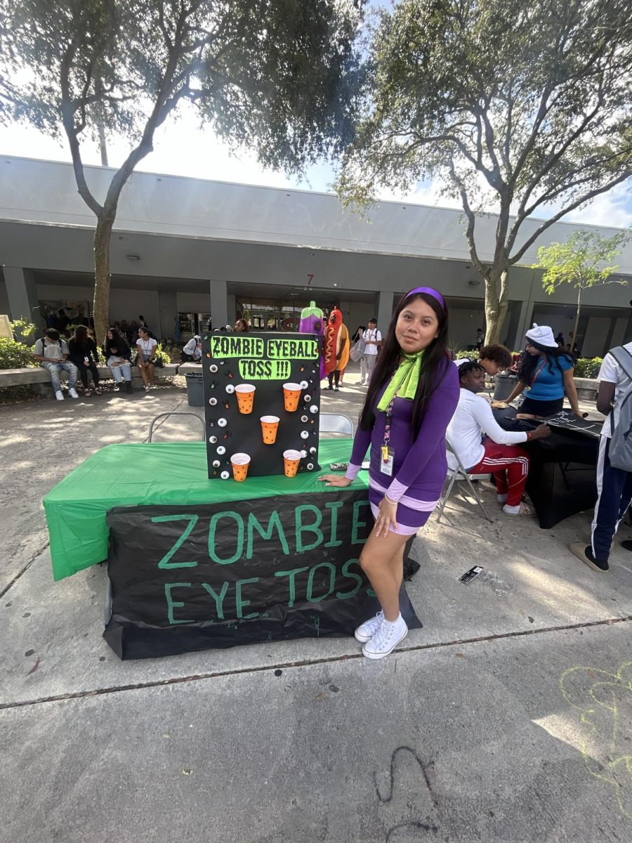 Take a look at a student participating in last week's Homecoming Spirit Week !