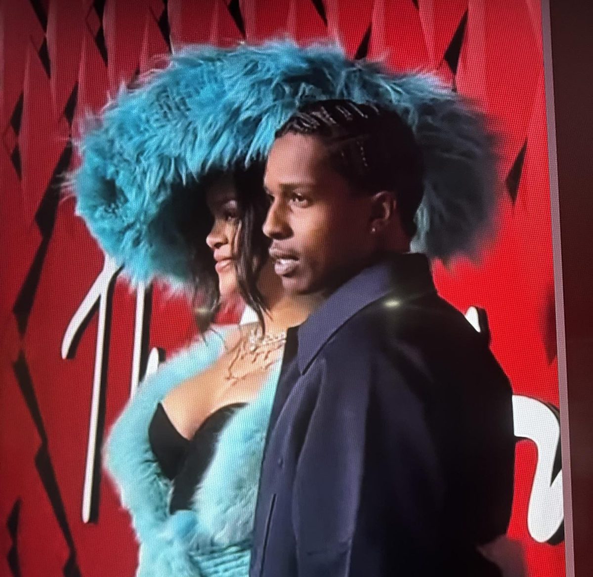 A$AP Rocky and Rihanna on the red carpet at the British Fashion Awards