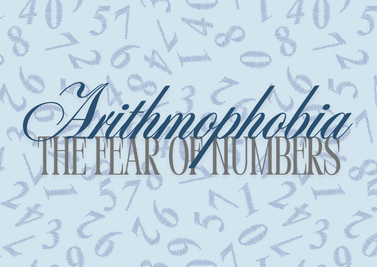 A graphic with the words "Arithmophobia-The Fear Of Numbers."