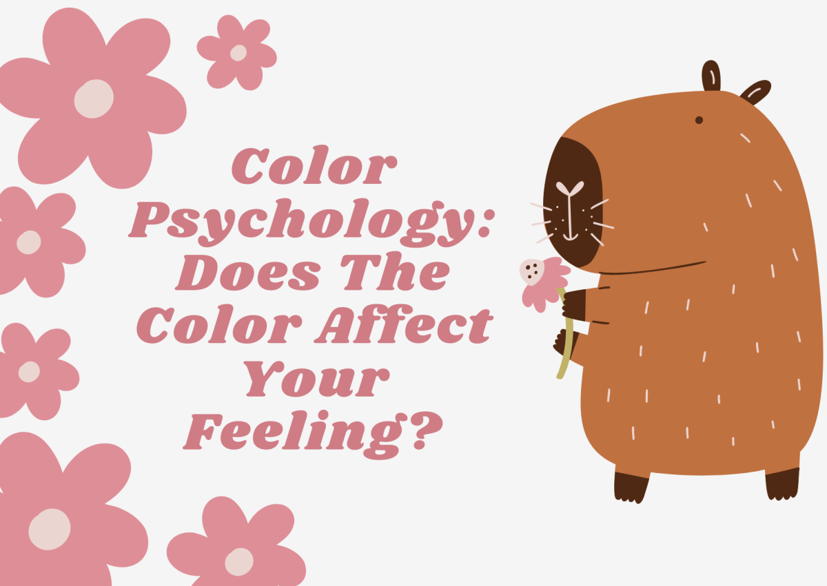 A graphic with the words, "Color Psychology: Does the color affect your feeling."