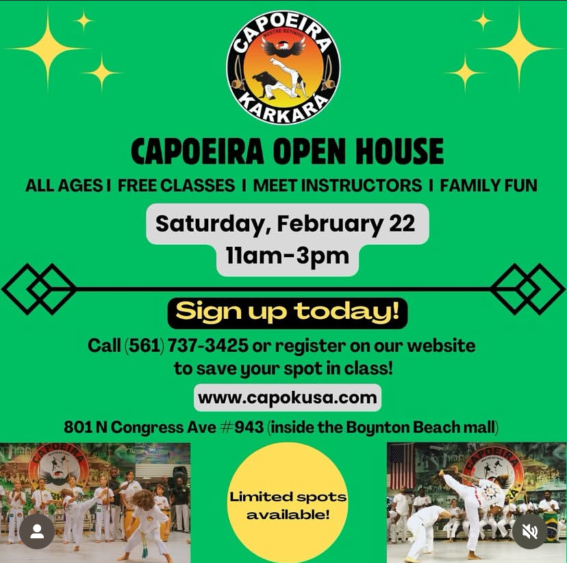 A Capoeira Open House Flyer.