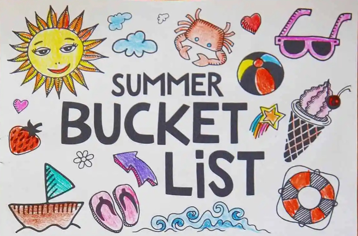 A graphic with the words, "Summer Bucket List."