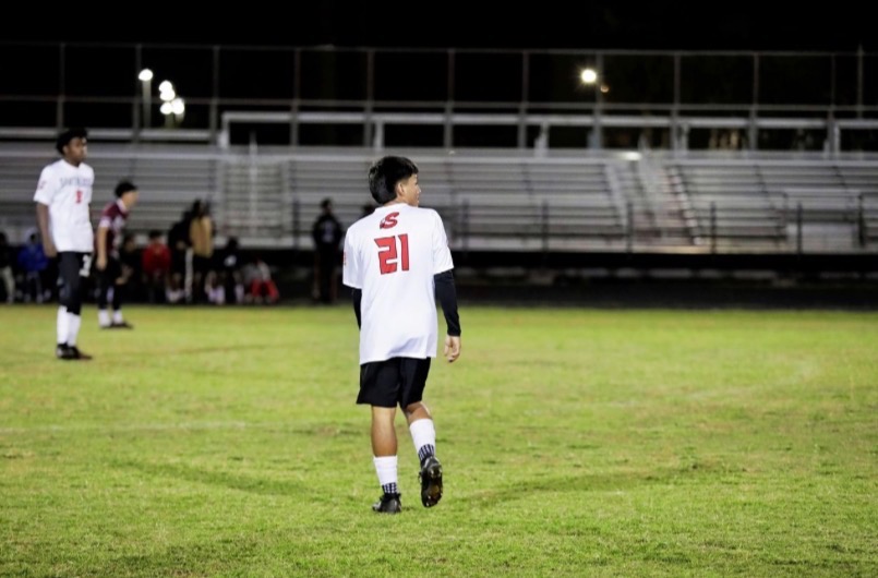 Jonathan on the soccer pitch 